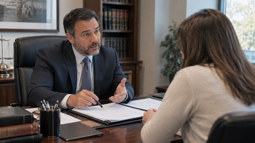 Abogado explicando proceso de reclamación por lesiones personales